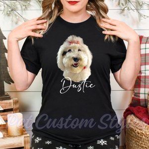 Personalized Pet T-shirt, Dog Painting Shirt, Cute Pet Painting from Photo Shirt